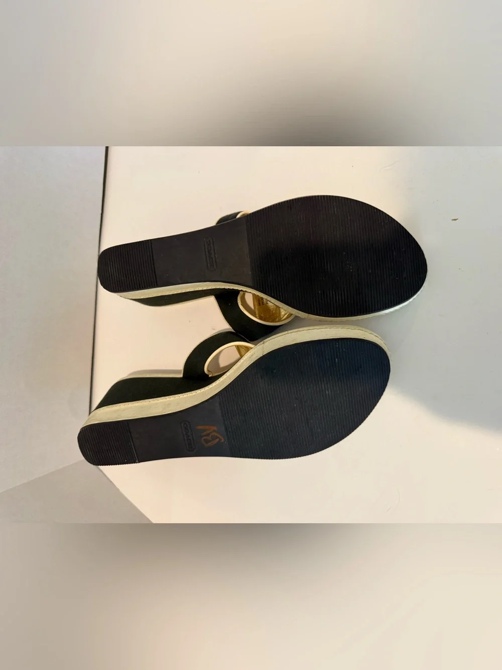 Coach Felecia Canvas and Patent Wedges Black and White - Picture 8 of 11